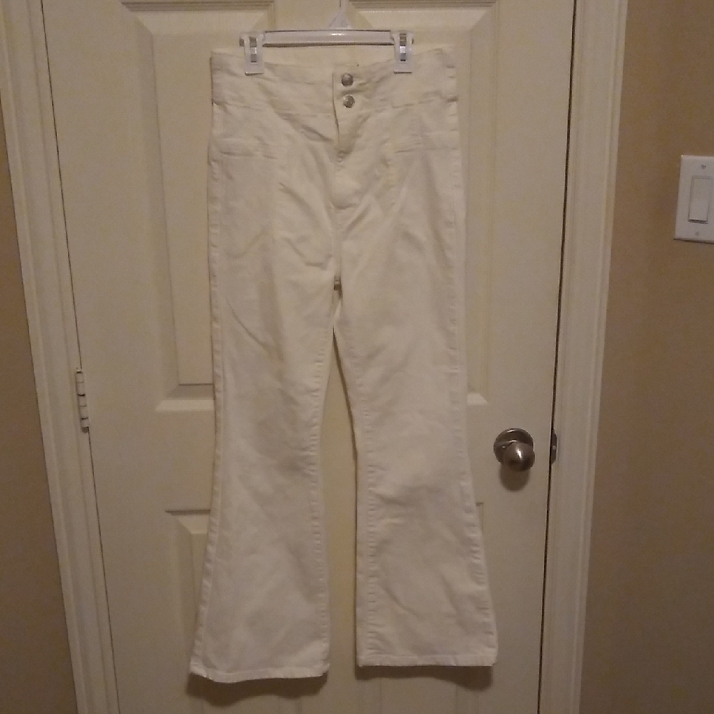 We The Free Jayde High-Waisted Flared White Denim Jeans Women's Size 29 Short - Picture 6 of 9